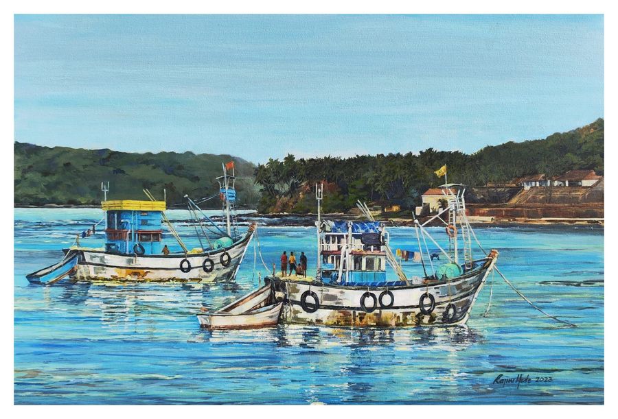 Trawlers on the Mandovi