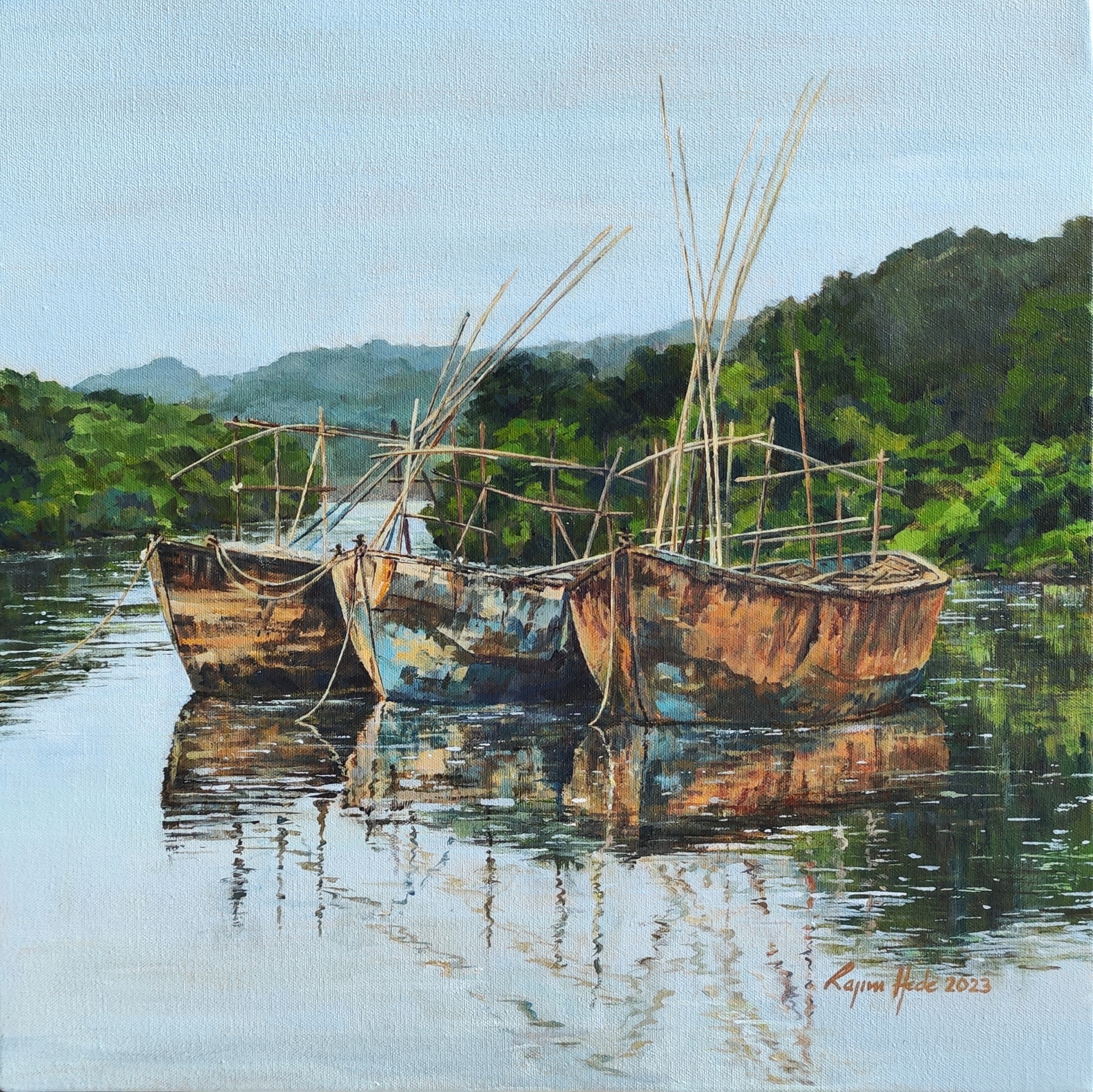 Click to zoom in and see brushstroke detail Resting (original)